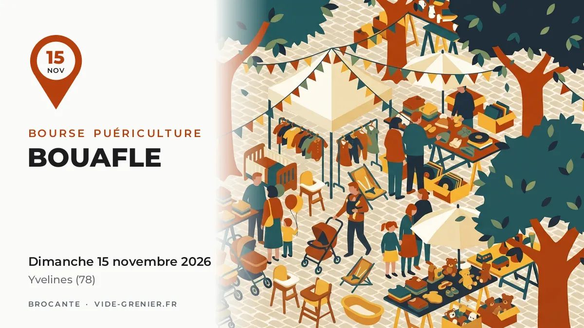 Bourse puériculture à Bouafle, dimanche 15 novembre 2026