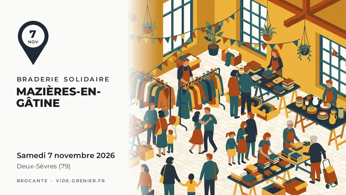 Braderie solidaire à Mazières-en-Gâtine, samedi 7 novembre 2026