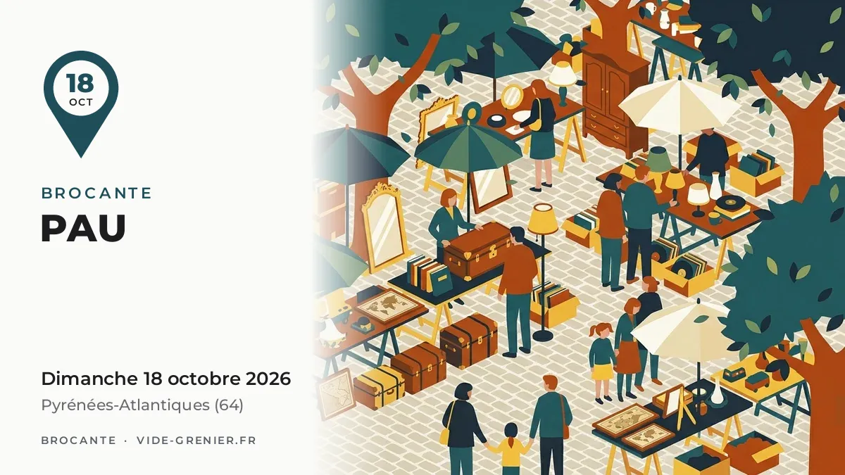 Brocante à Pau, dimanche 18 octobre 2026