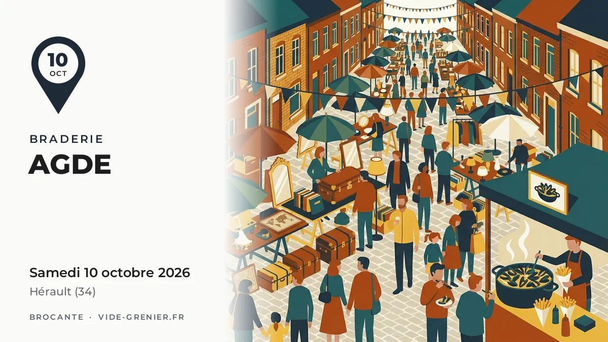 Braderie à Agde, samedi 10 octobre 2026