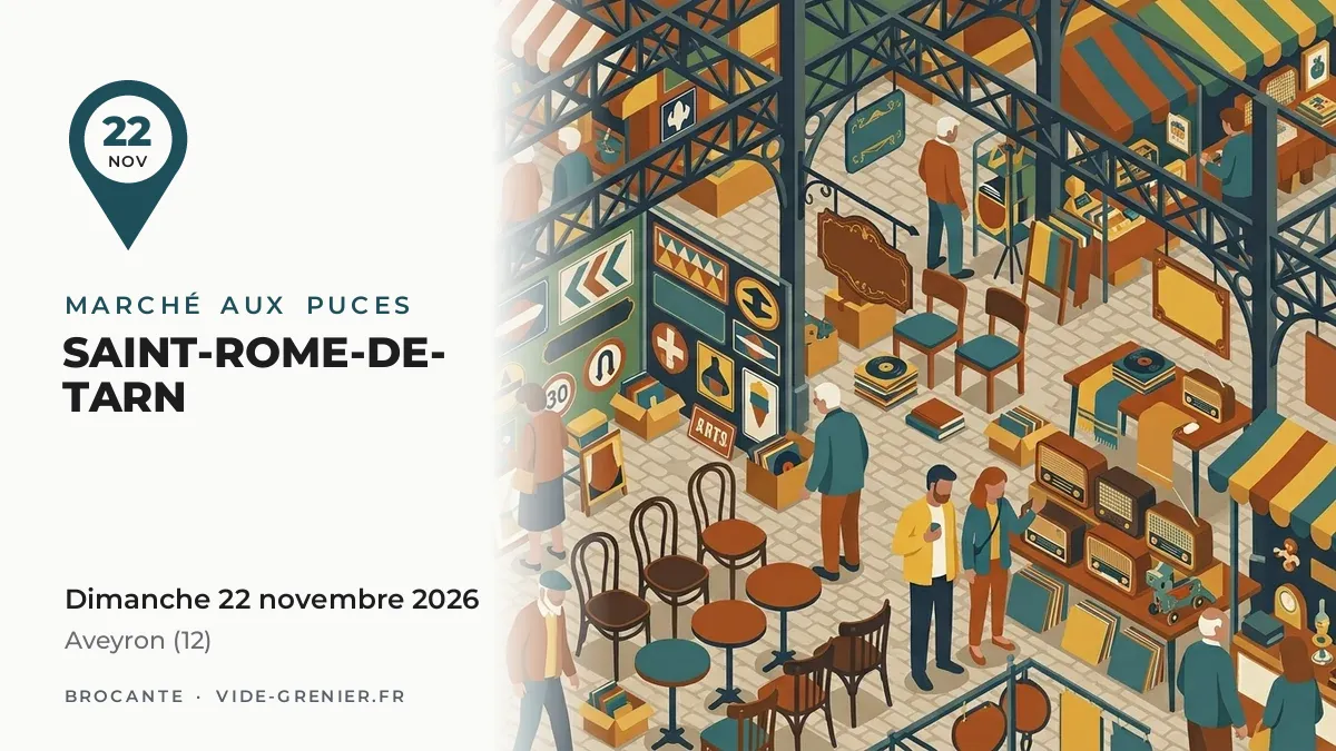 Marché aux puces à Saint-Rome-de-Tarn, dimanche 22 novembre 2026