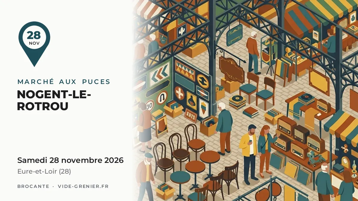 Marché aux puces à Nogent-le-Rotrou, samedi 28 novembre 2026