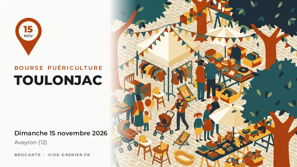 Bourse puériculture à Toulonjac, dimanche 15 novembre 2026