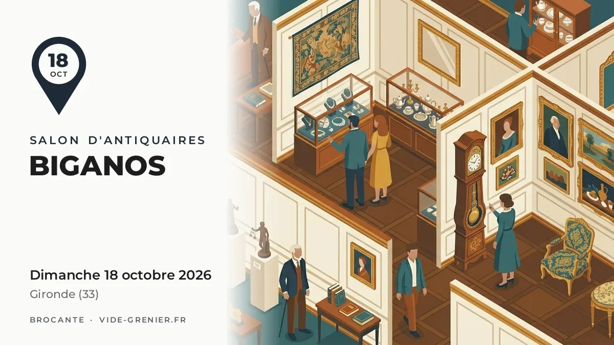 Salon d'antiquaires à Biganos, dimanche 18 octobre 2026