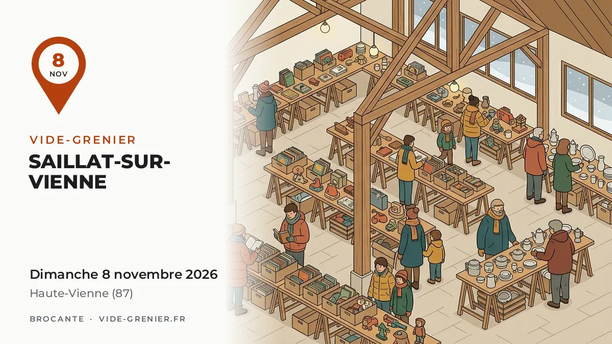 Vide-grenier à Saillat-sur-Vienne, dimanche 8 novembre 2026