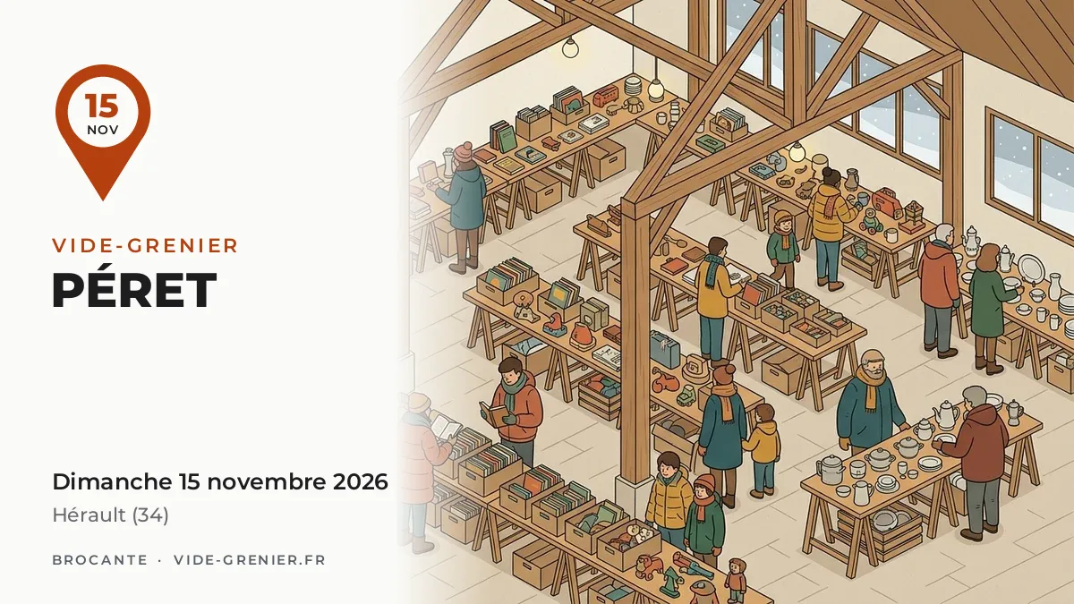 Vide-grenier à Péret, dimanche 15 novembre 2026