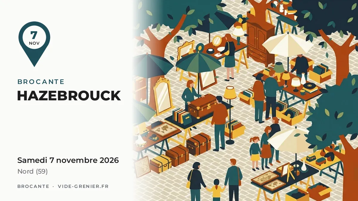 Brocante à Hazebrouck, samedi 7 novembre 2026