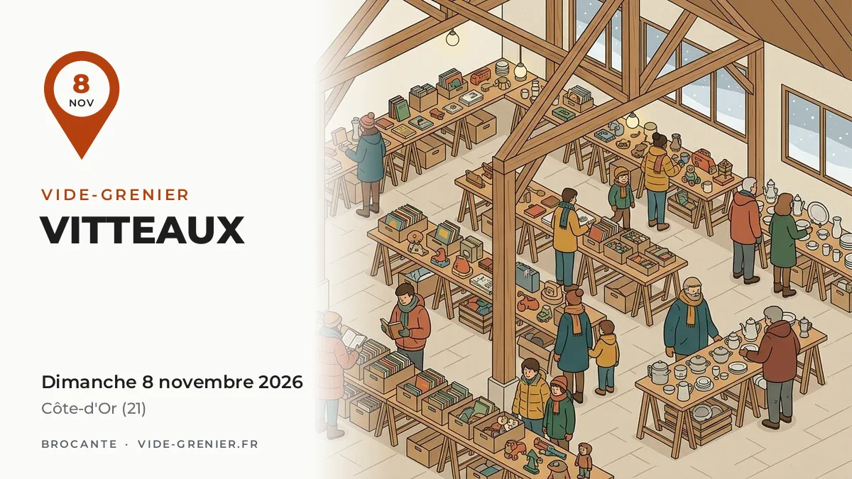 Vide-grenier à Vitteaux, dimanche 8 novembre 2026