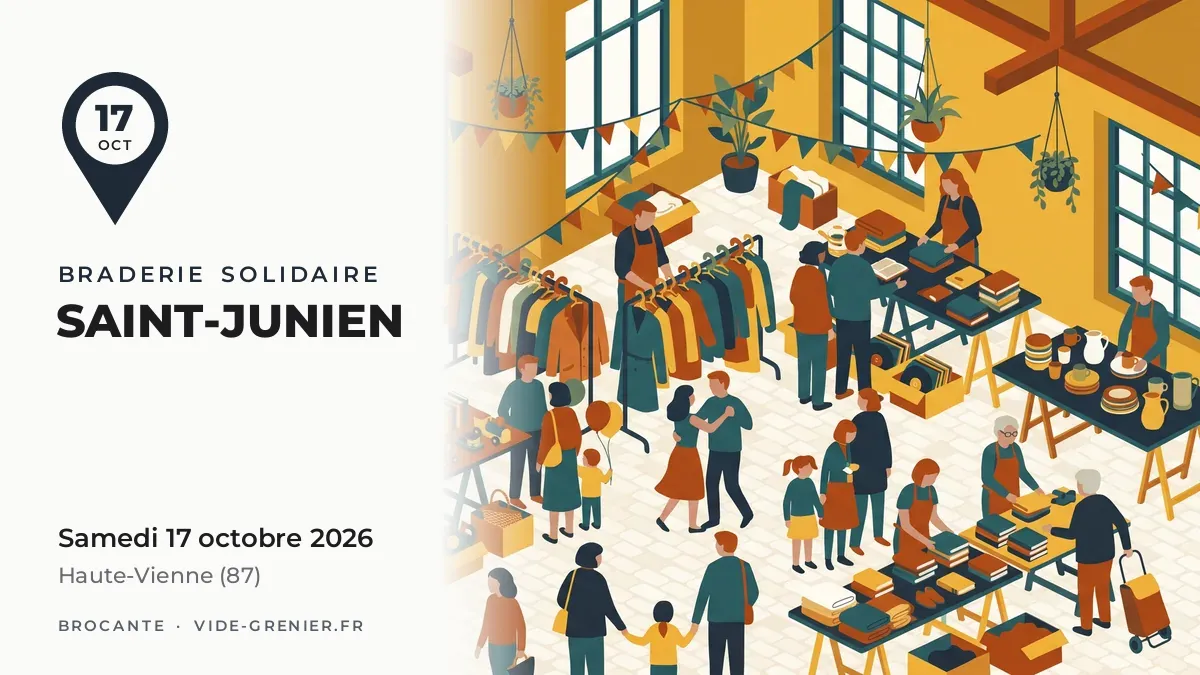 Braderie solidaire à Saint-Junien, samedi 17 octobre 2026
