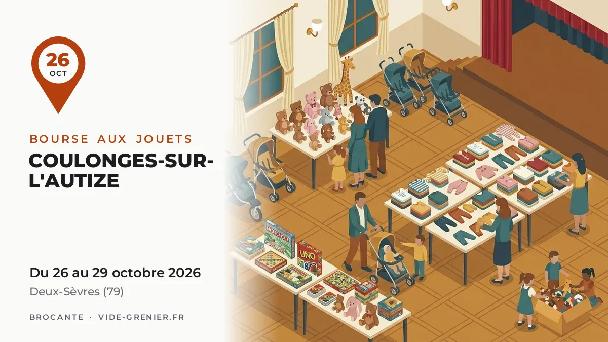 Bourse aux jouets à Coulonges-sur-l'Autize, du 26 au 29 octobre 2026
