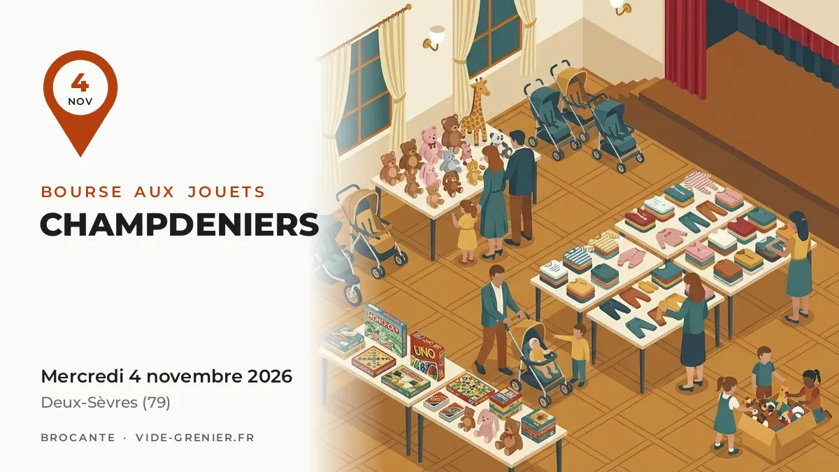 Bourse aux jouets à Champdeniers, mercredi 4 novembre 2026
