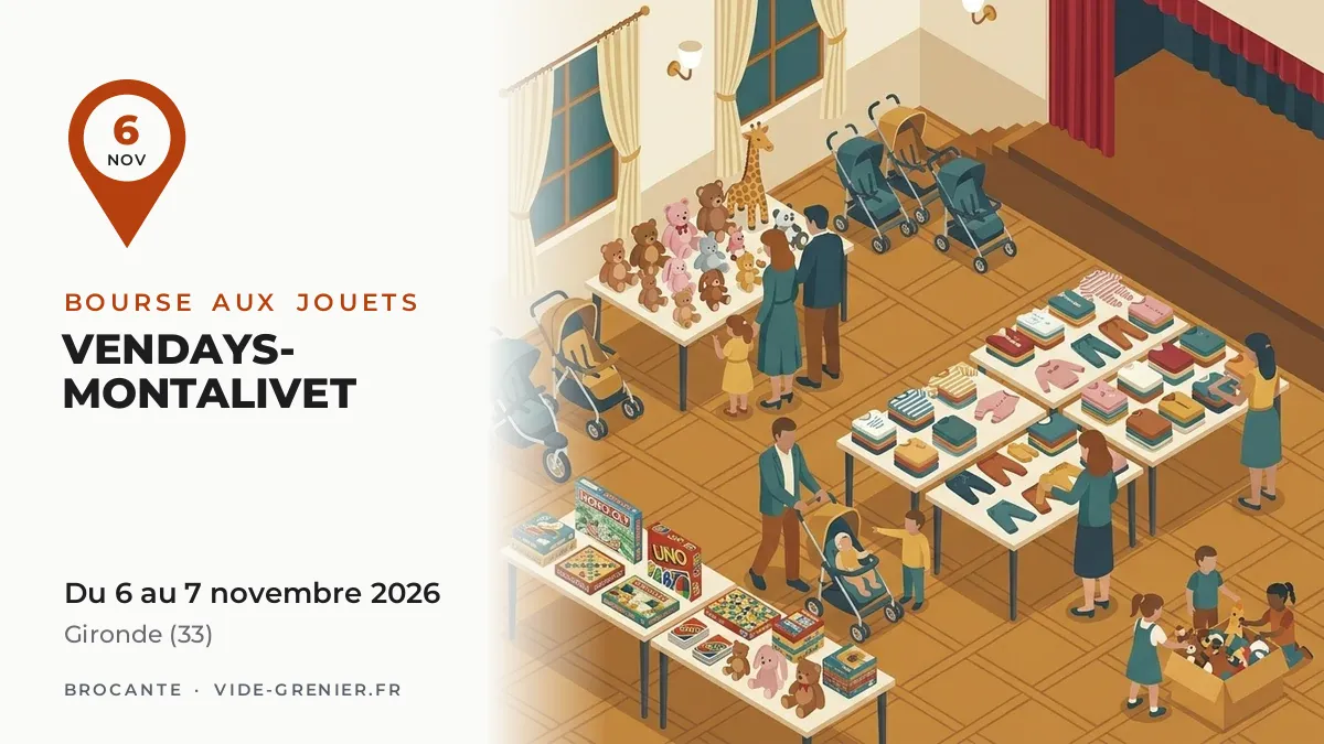Bourse aux jouets à Vendays-Montalivet, du 6 au 7 novembre 2026