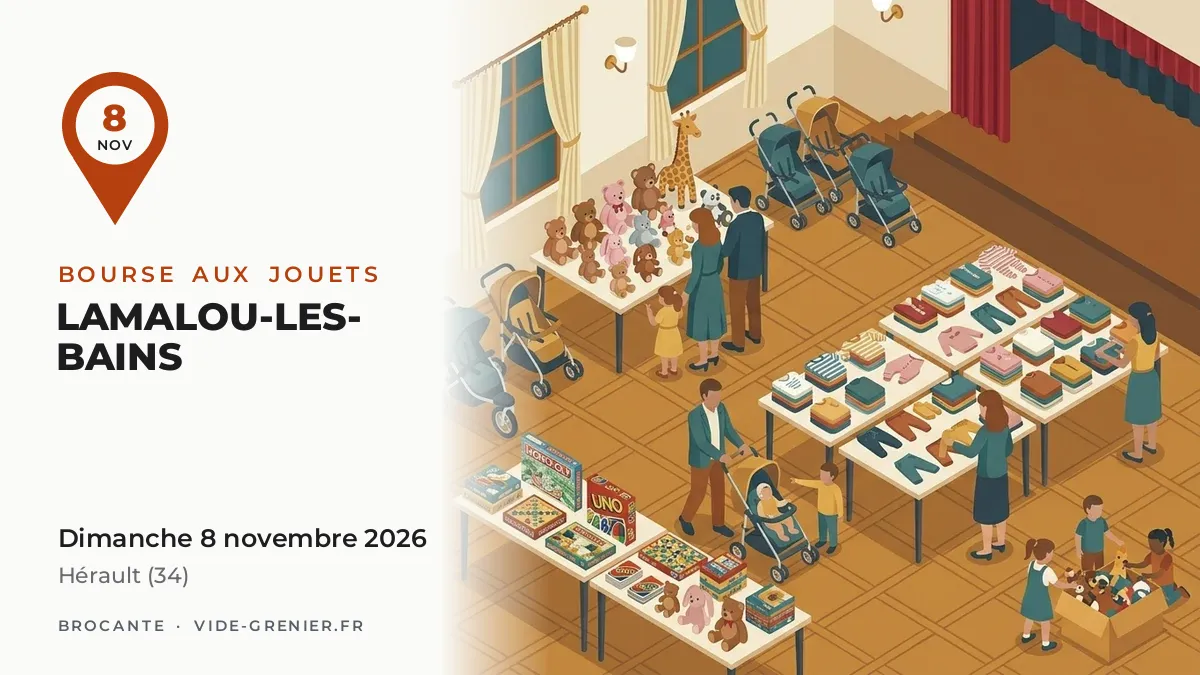 Bourse aux jouets à Lamalou-les-Bains, dimanche 8 novembre 2026