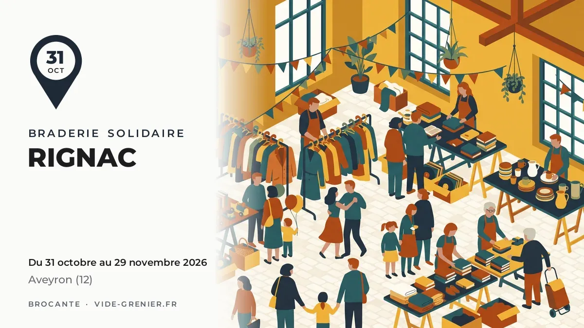Braderie solidaire à Rignac, du 31 octobre au 29 novembre 2026
