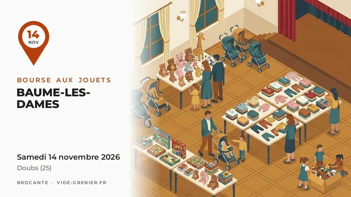 Bourse aux jouets à Baume-les-Dames, samedi 14 novembre 2026