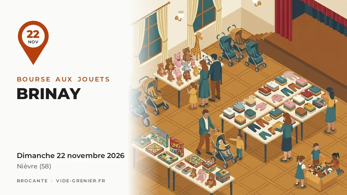 Bourse aux jouets à Brinay, dimanche 22 novembre 2026