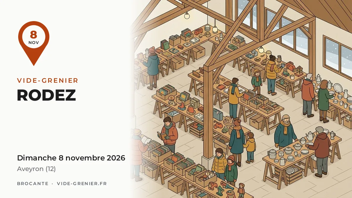 Vide-grenier à Rodez, dimanche 8 novembre 2026