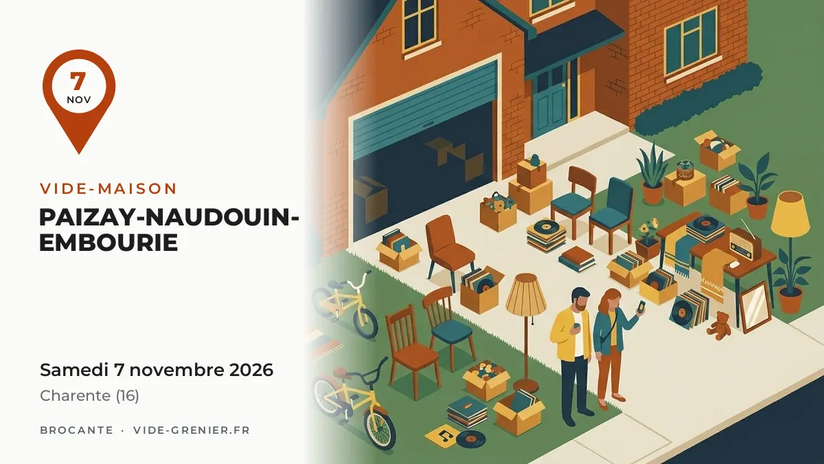 Vide-maison à Paizay-Naudouin-Embourie, samedi 7 novembre 2026