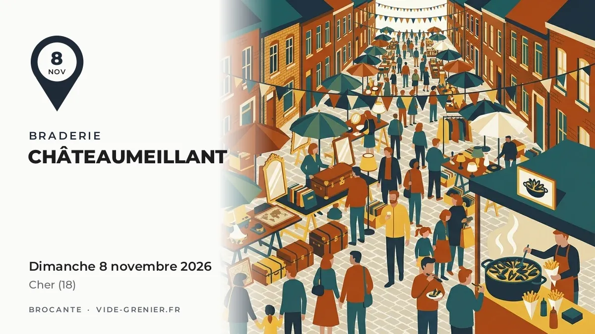 Braderie à Châteaumeillant, dimanche 8 novembre 2026