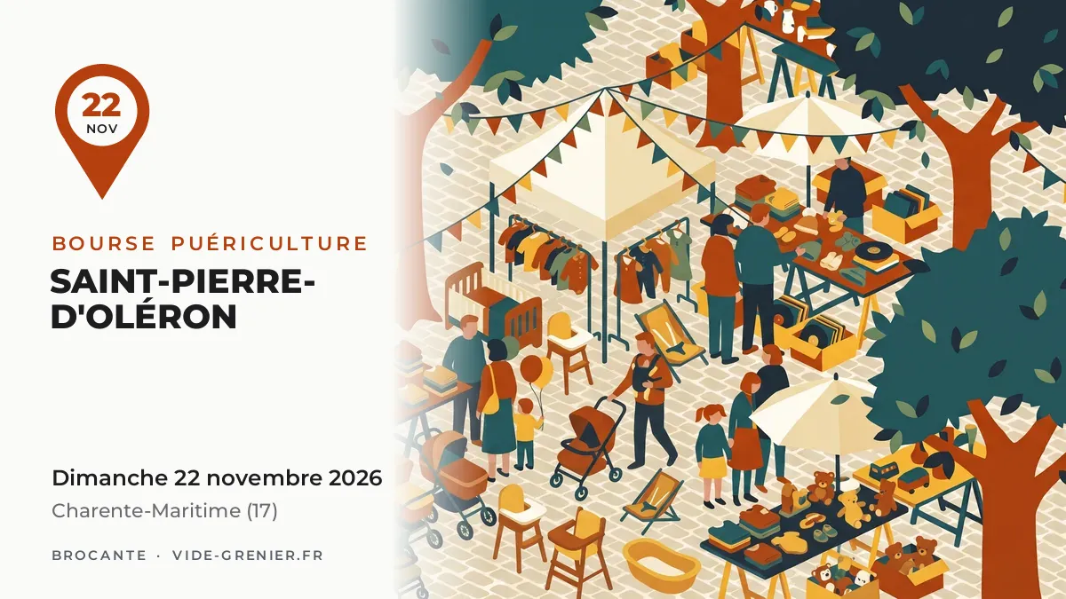Bourse puériculture à Saint-Pierre-d'Oléron, dimanche 22 novembre 2026