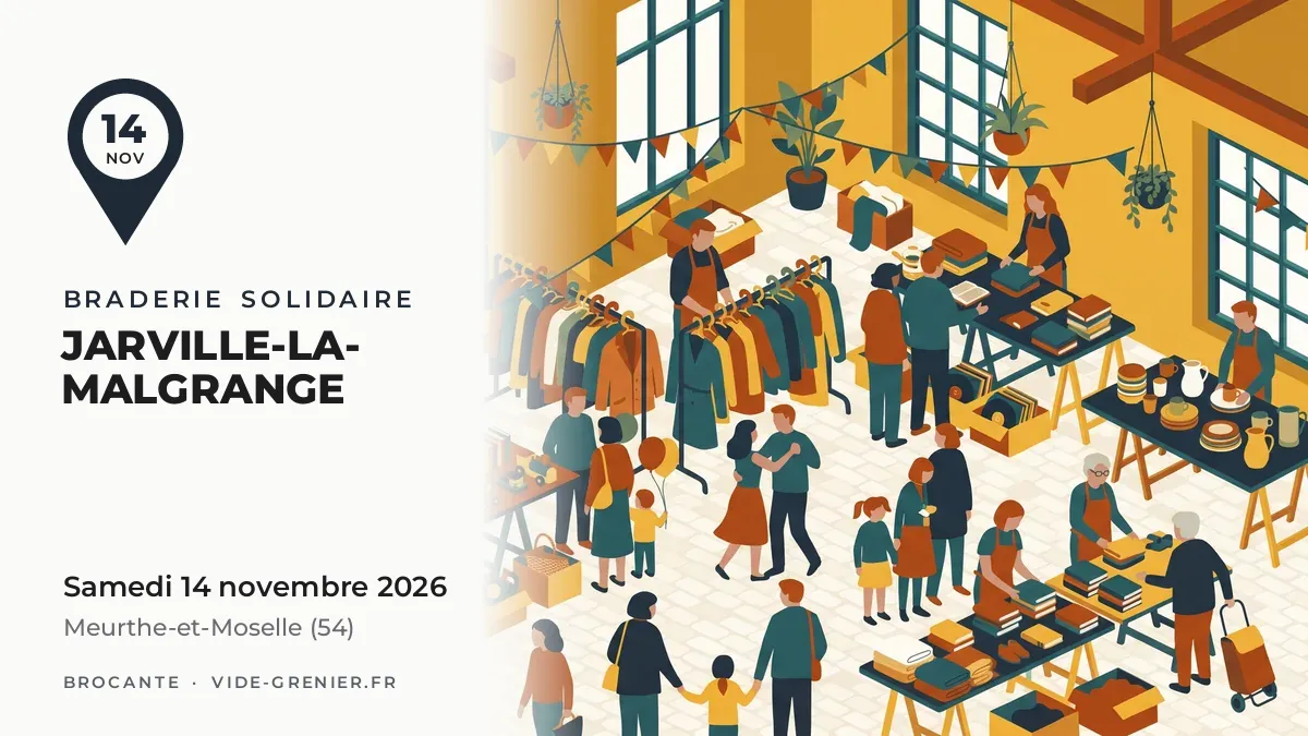 Braderie solidaire à Jarville-la-Malgrange, samedi 14 novembre 2026
