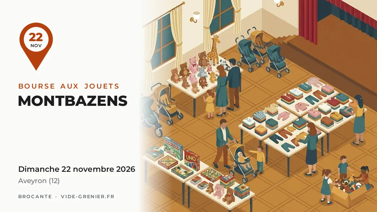 Bourse aux jouets à Montbazens, dimanche 22 novembre 2026