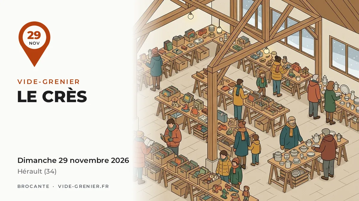 Vide-grenier à Le Crès, dimanche 29 novembre 2026